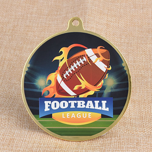 1. Custom Football UV Printed Medals