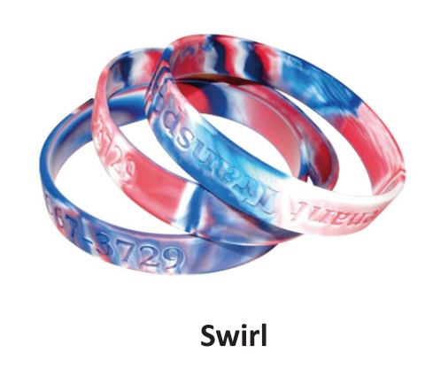 Swirled Silicone Wristbands