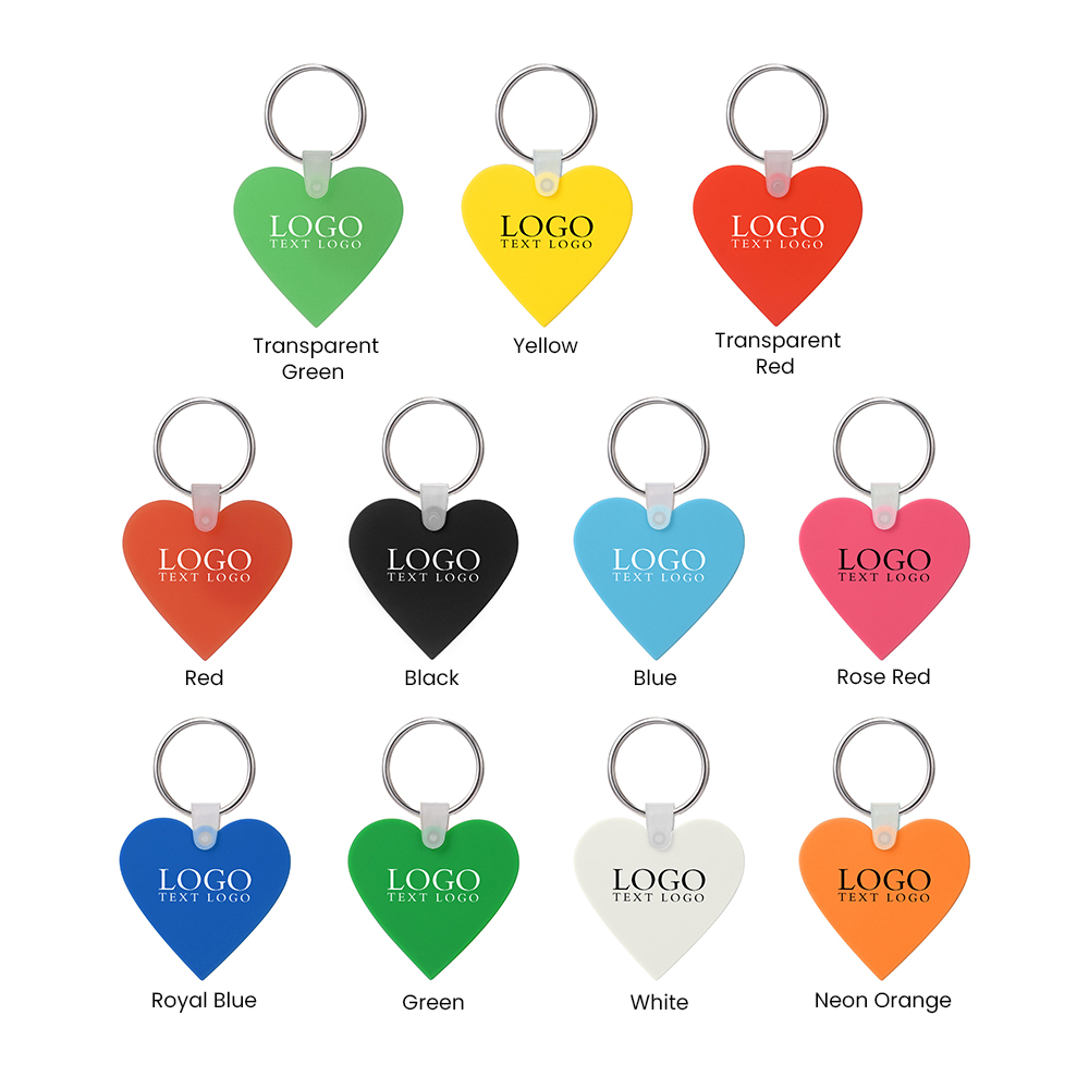 KC-SC-HRT Custom Heart Shaped Silicone Keychains