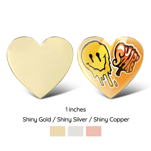 5. Heart Shape UV Printed Lapel Pins